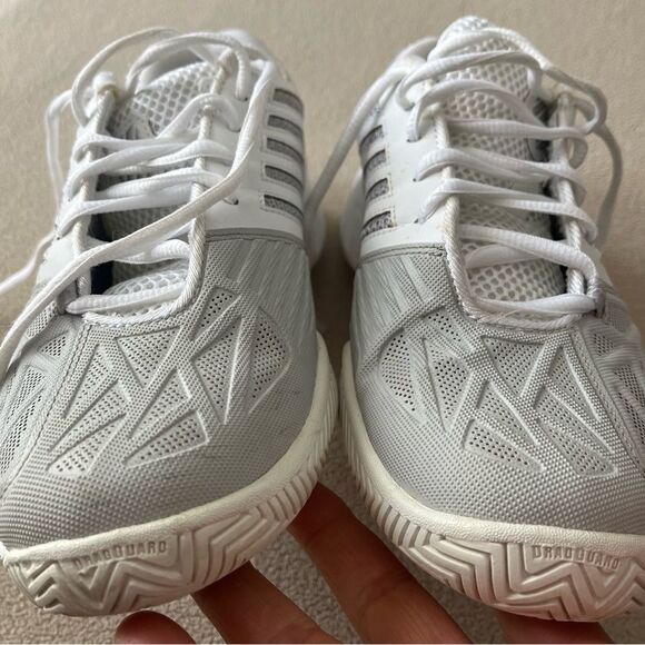 K-Swiss white/grey tennis shoes, preowned but great condition, light, comfy, 7 - Picture 10 of 14